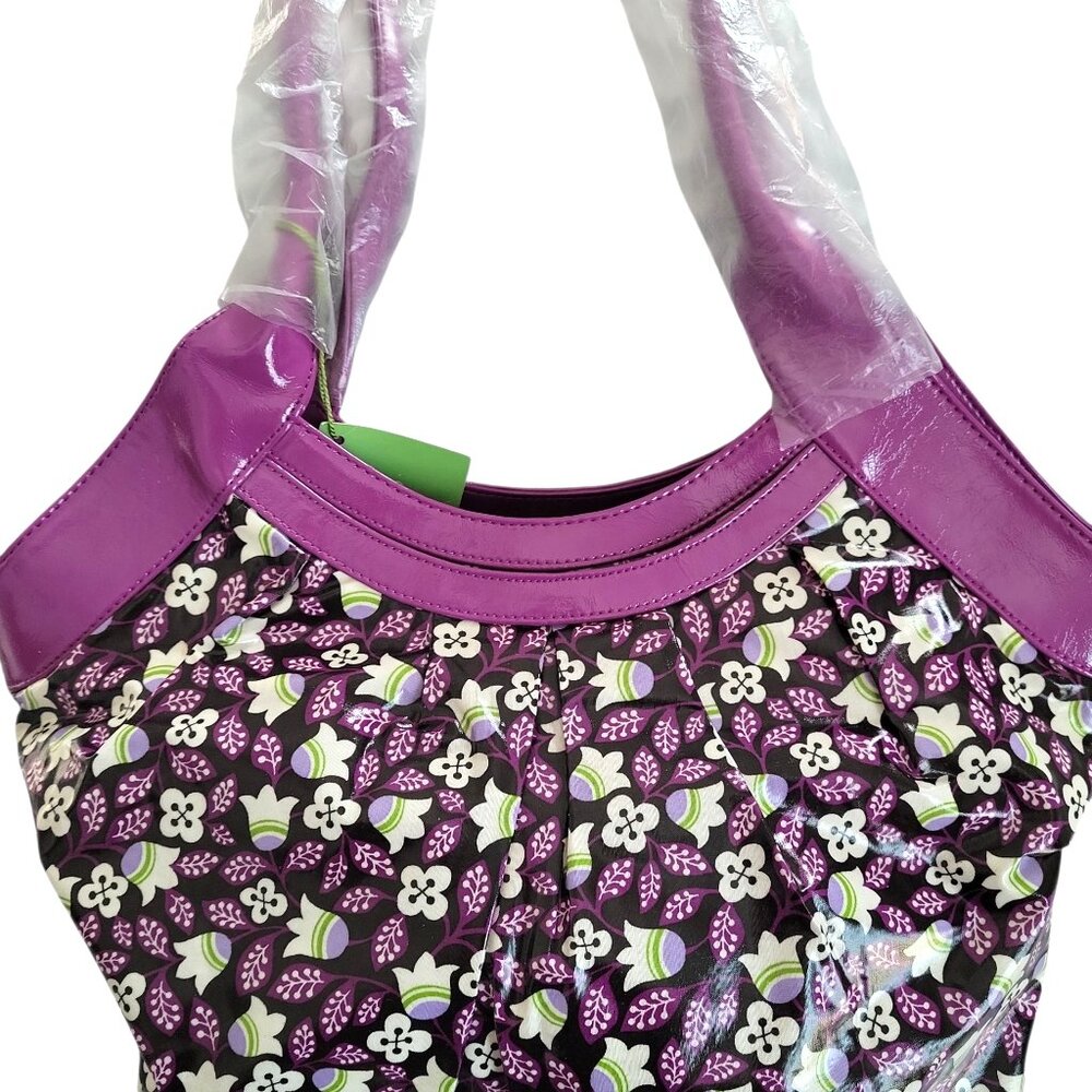 Vera Bradley Plum Petals Tote Bag Purple Floral Shoulder Bag NWT - Picture 2 of 5